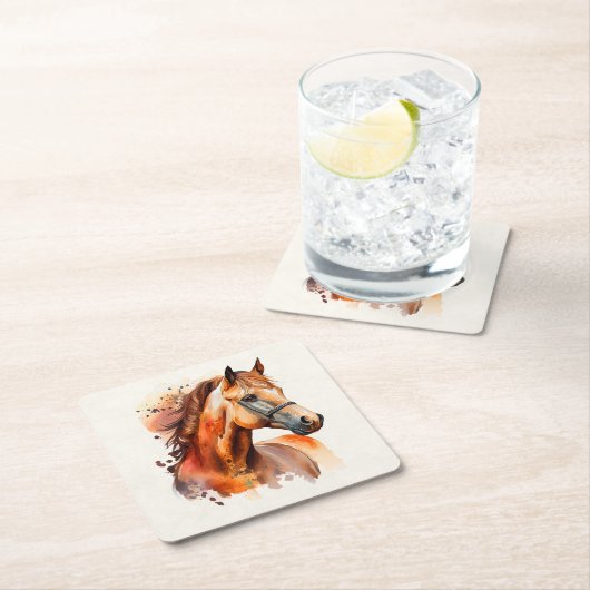 Schönes Sorrel Pferde Portrait Rechteckiger Pappuntersetzer (Vor Ort)