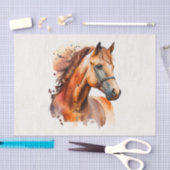 Schönes Sorrel Pferde Portrait Seidenpapier (Handwerk)