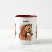 Schönes Sorrel Pferde Portrait Tasse (Zentrum)