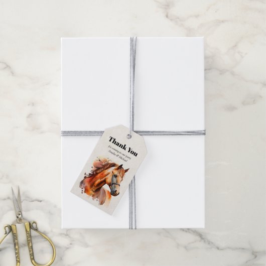 Schönes Sorrel Pferde Portrait Vielen Dank Geschenkanhänger (Mit Garn)