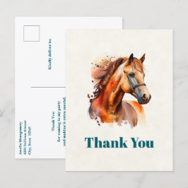 Schönes Sorrel Pferde Portrait Vielen Dank Postkarte