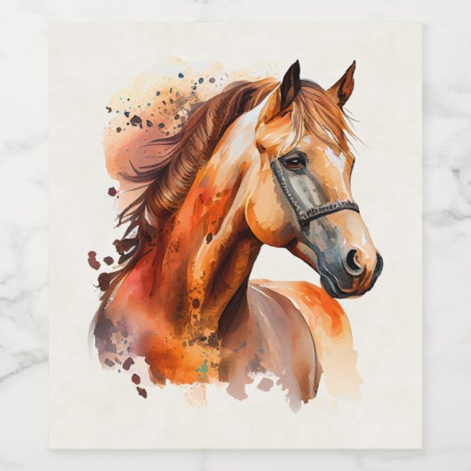 Schönes Sorrel Pferde Portrait Weinetikett (Einzelnes Label)