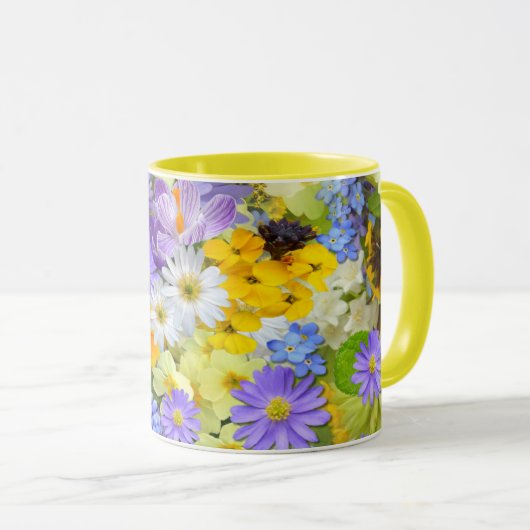 Schönes Sortiment an farbenfrohen Blume Tasse (VorderseiteRechts)