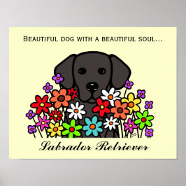 Schönes Soul Black Labrador Illustration Poster