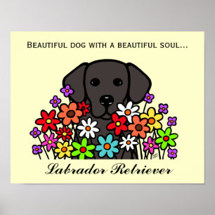 Schönes Soul Black Labrador Illustration Poster