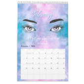 Schönes Soul Pink Galaxy Augen Affirmations Kalender (Feb 2026)