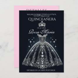 Schönes spanisches Quinceañera Quince Einladung
