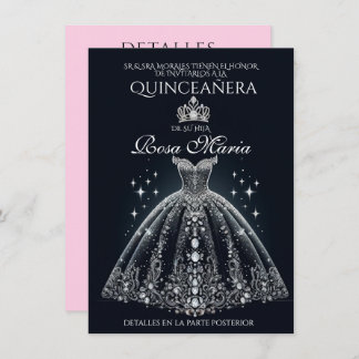 Schönes spanisches Quinceañera Quince Einladung