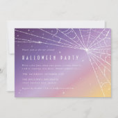 Schönes Sparkling Spider Web-Halloween-Party Einladung (Vorderseite)