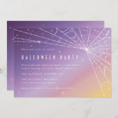 Schönes Sparkling Spider Web-Halloween-Party Einladung (Vorne/Hinten)
