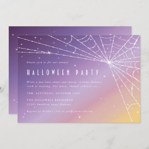 Schönes Sparkling Spider Web-Halloween-Party Einladung