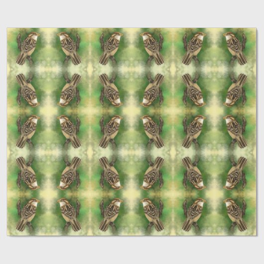 Schönes Sparrow-Wrapping-Papier Geschenkpapier (Flach)