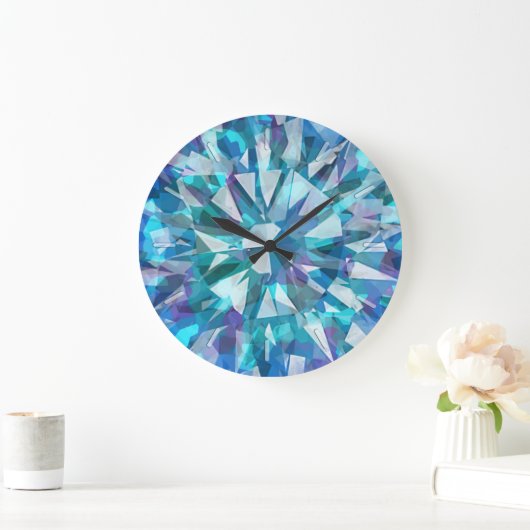 Schönes Spiel mit Blues und Purples Große Wanduhr (Zuhause)