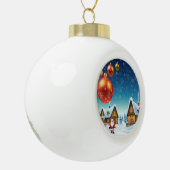 Schönes, spielerisches Weihnachtsdesign Keramik Kugel-Ornament (Links)