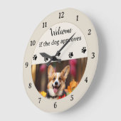 Schönes Sprichwort mit Ihrem Hund-Foto Große Wanduhr (Winkel)