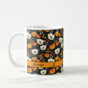 Schönes Spring Colorful Girl Wildblumen Script Kaffeetasse