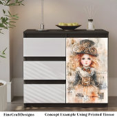 Schönes Steampunk Young Girl AN8 Decoupage Seidenpapier