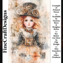 Schönes Steampunk Young Girl AN8 Decoupage
