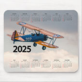 Schönes Stearman Flugzeug 2025 Kalender Mousepad (Vorne)