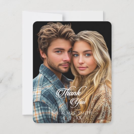 Schönes stilvolles Foto Vielen Dank Dankeskarte (Vorderseite)