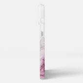 Schönes, stilvolles Monogramm, erstmalig blumenros iPhone Hülle (Linke Seite)