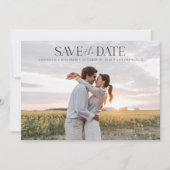 Schönes, stilvolles Texteüberlagern Zwei Fotos Save The Date (Vorderseite)