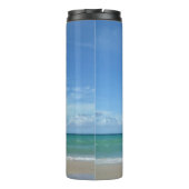 Schönes Strandgrundstück Personalisiert Thermosbecher (Rückseite)