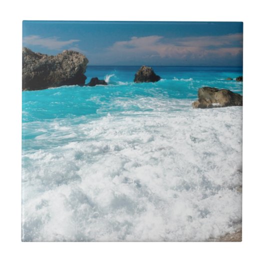 Schönes Strandwasser Surf Aloha Hawaiian Wedding Fliese (Vorderseite)