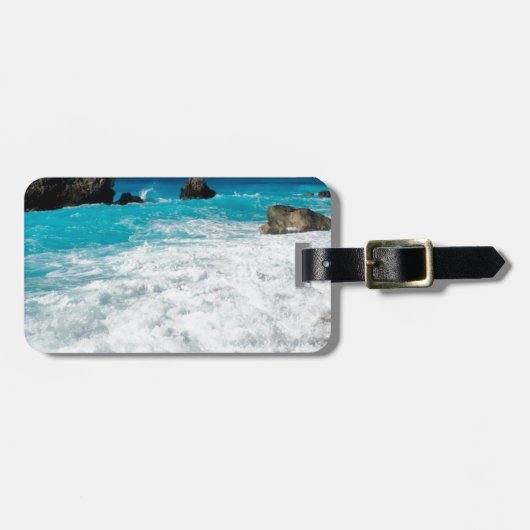 Schönes Strandwasser Surf Aloha Hawaiian Wedding Gepäckanhänger (Vorderseite horizontal)