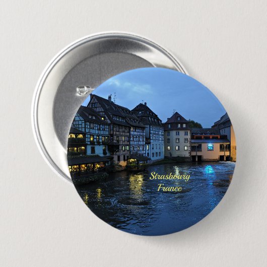 Schönes Straßburg, Frankreich Button (Vorne & Hinten)