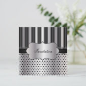 Schönes Stripsilber | Jeder Fall Einladung (Stehend Vorderseite)