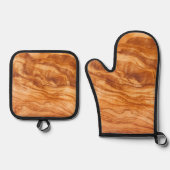 Schönes Stück Holz Ofenhandschuh & Topflappen-Set (Vorderseite)