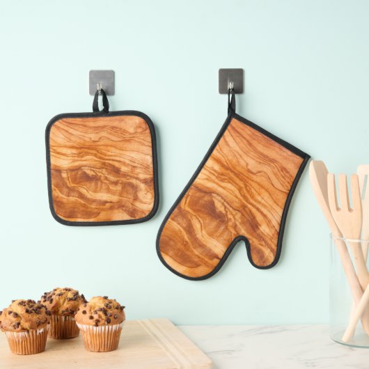 Schönes Stück Holz Ofenhandschuh & Topflappen-Set (Insitu (Hängend))
