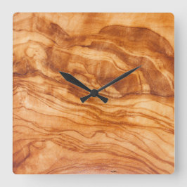 Schönes Stück Holz Quadratische Wanduhr