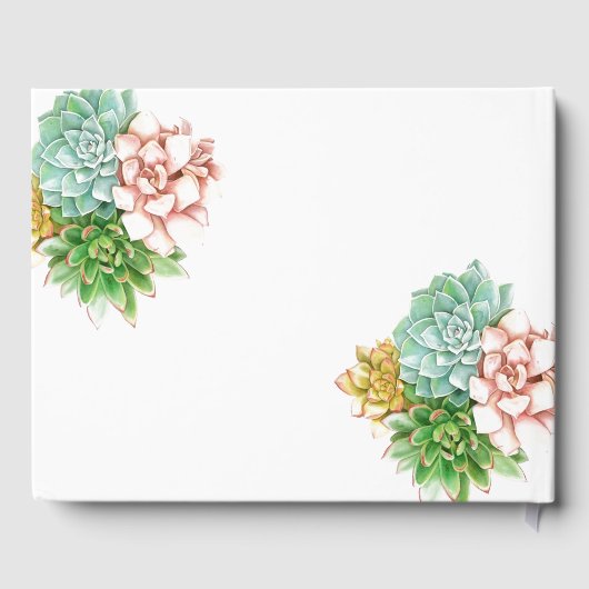 Schönes Succulents Wedding Gästebuch (Rückseite)