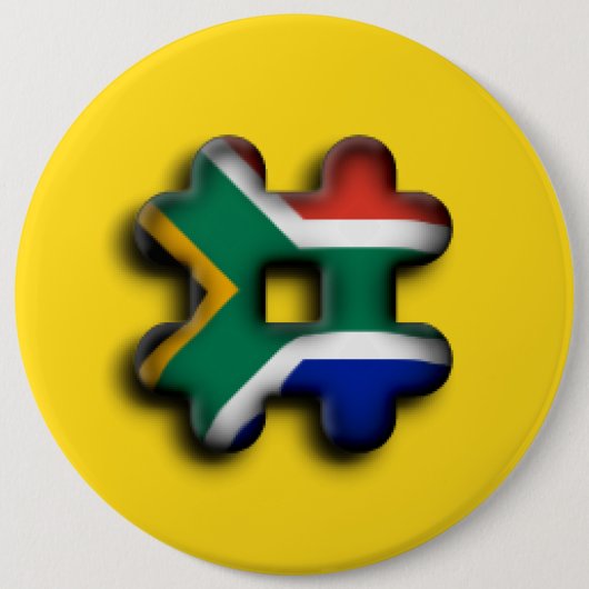 Schönes Südafrika Hashtag Flaggenmuster Art Button (Vorderseite)