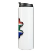 Schönes Südafrika Hashtag Flaggenmuster Art Thermosbecher (Nach rechts gedreht)