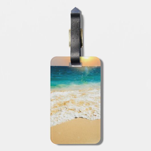 Schönes Summer Beach Sunset Foto Gepäckanhänger (Rückseite vertikal)