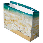 Schönes Summer Beach Sunset Foto Große Geschenktüte (Rückseite Schrägansicht)