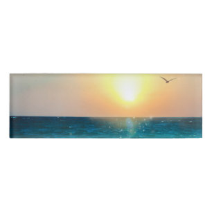Schönes Summer Beach Sunset Foto Namenschild