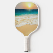 Schönes Summer Beach Sunset Foto Pickleball Schläger (Rückseite)
