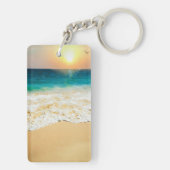 Schönes Summer Beach Sunset Foto Schlüsselanhänger (Rückseite)