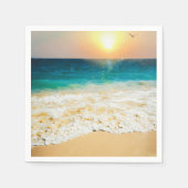 Schönes Summer Beach Sunset Foto Serviette (Vorderseite)