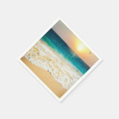 Schönes Summer Beach Sunset Foto Serviette (Ecke)