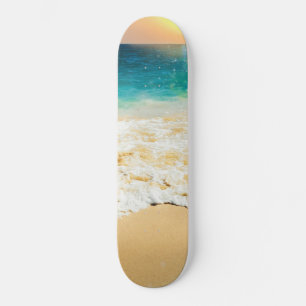 Schönes Summer Beach Sunset Foto Skateboard