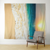 Schönes Summer Beach Sunset Foto Wandteppich (Beispiel (Horizontal))