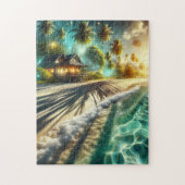 Schönes Sunset Beach House Puzzle (Vertikal)