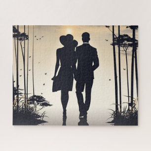 Schönes Sunset Couple Walking Puzzle