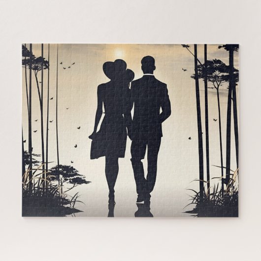 Schönes Sunset Couple Walking Puzzle (Horizontal)