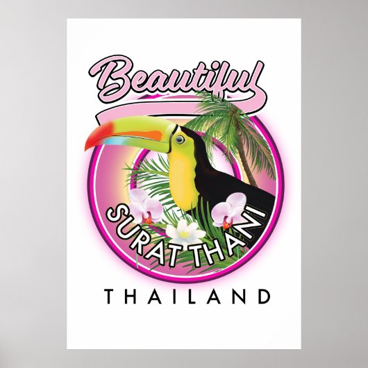 Schönes Surat Thani Thailand Logo Poster (Vorne)
